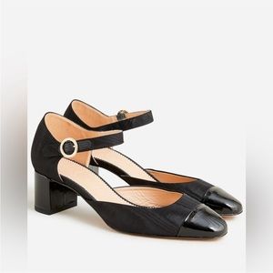 NWOT JCrew Millie ankle-strap heels in moiré Size 6